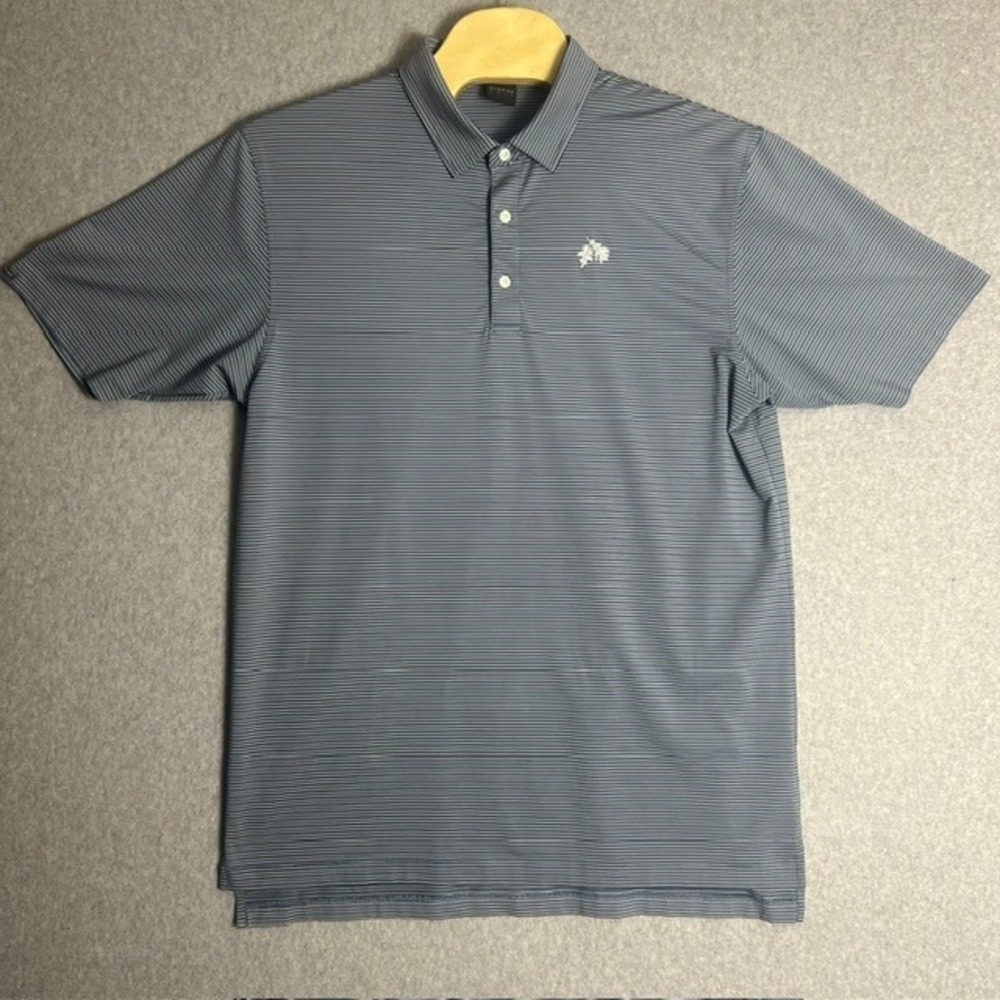 Dunning Golf Men's‎ Blue & Gray Polo Striped Shirt Size XXL